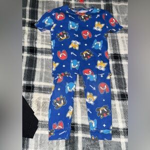 Vibrant Blue Cartoon Kids Pajama Set